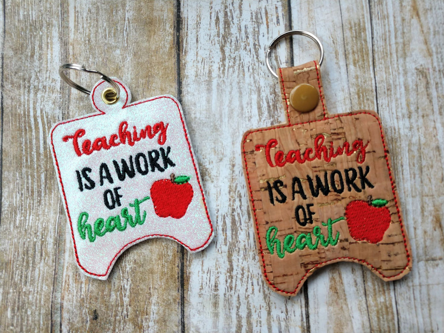 Teaching is a Work of Heart Sanitizer Holders - DIGITAL Embroidery DESIGN