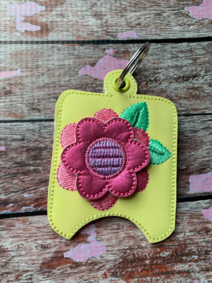 3D Spring Flower Sanitizer Holders 4x4 and 5x7 included- DIGITAL Embroidery DESIGN