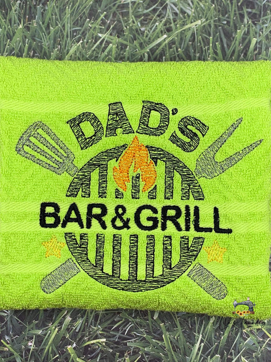 Dad's Bar & Grill - 4 Sizes - Digital Embroidery Design