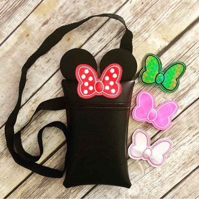 3D Miss Mouse Zipper Bag - 2 Sizes - Digital Embroidery Design
