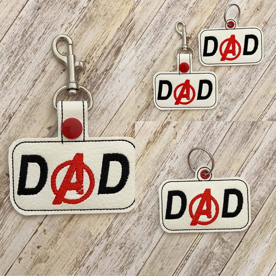Dad Hero Fobs - Embroidery Design - DIGITAL Embroidery DESIGN