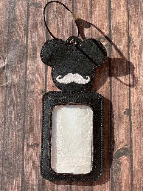 Mouse Mustache ID Holder 5x7 only - Digital Embroidery Design