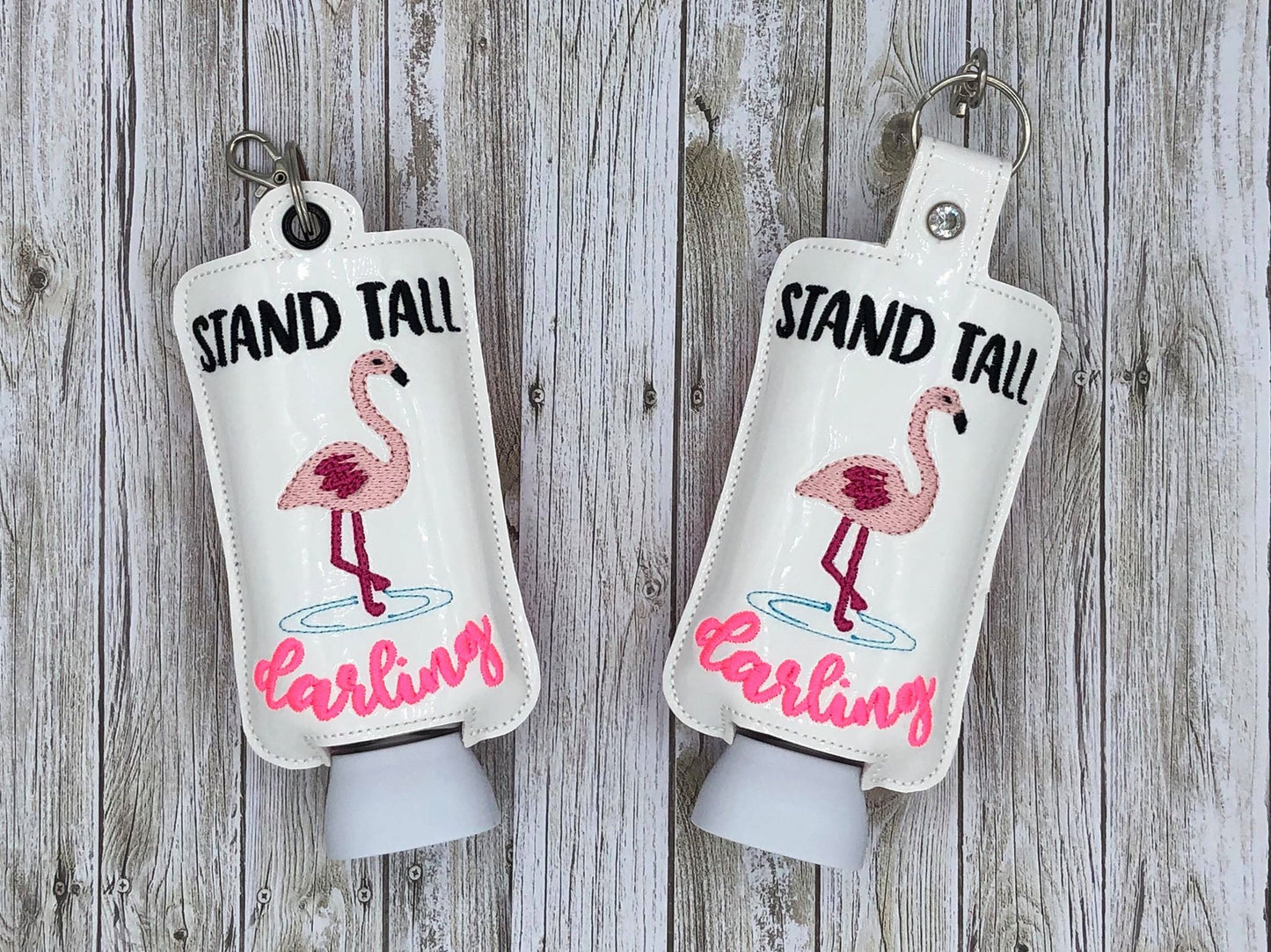 Stand Tall Darling Flamingo Lotion Holders 5x7 included- DIGITAL Embroidery DESIGN