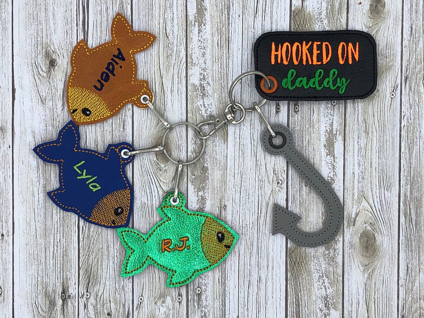 Hooked Father's Day Fobs - DIGITAL Embroidery DESIGN