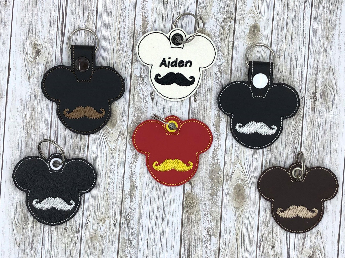 Mouse Mustache Fobs - DIGITAL Embroidery DESIGN