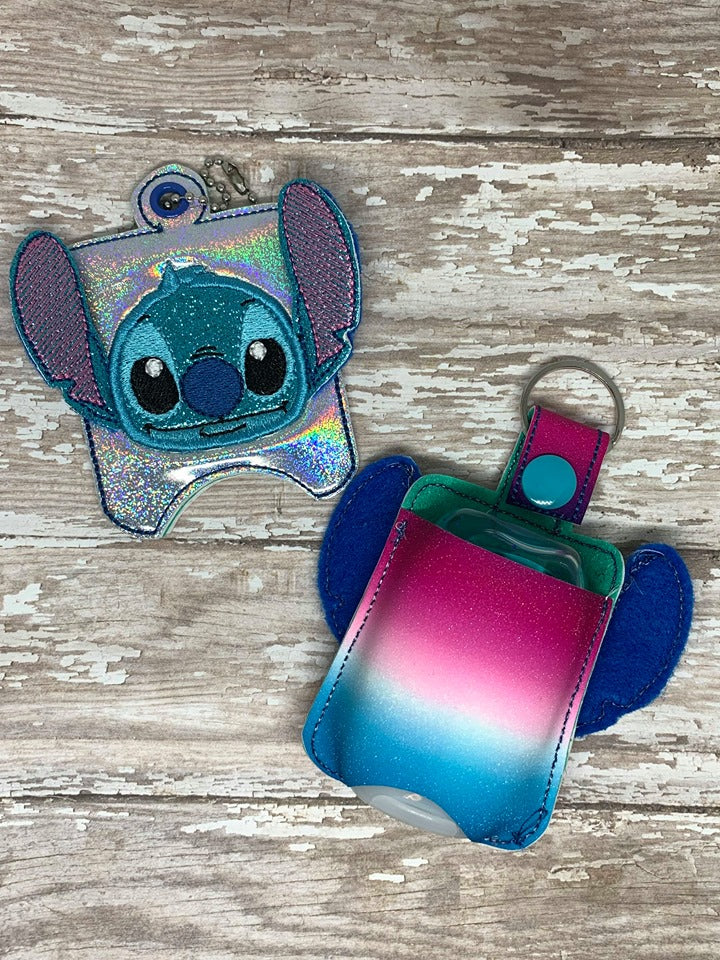 3D Blue Alien Friend Sanitizer Holders 4x4 and 5x7 included- DIGITAL Embroidery DESIGN