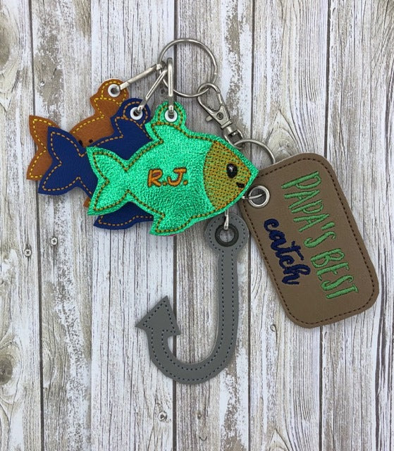 Hooked Father's Day Fobs - DIGITAL Embroidery DESIGN