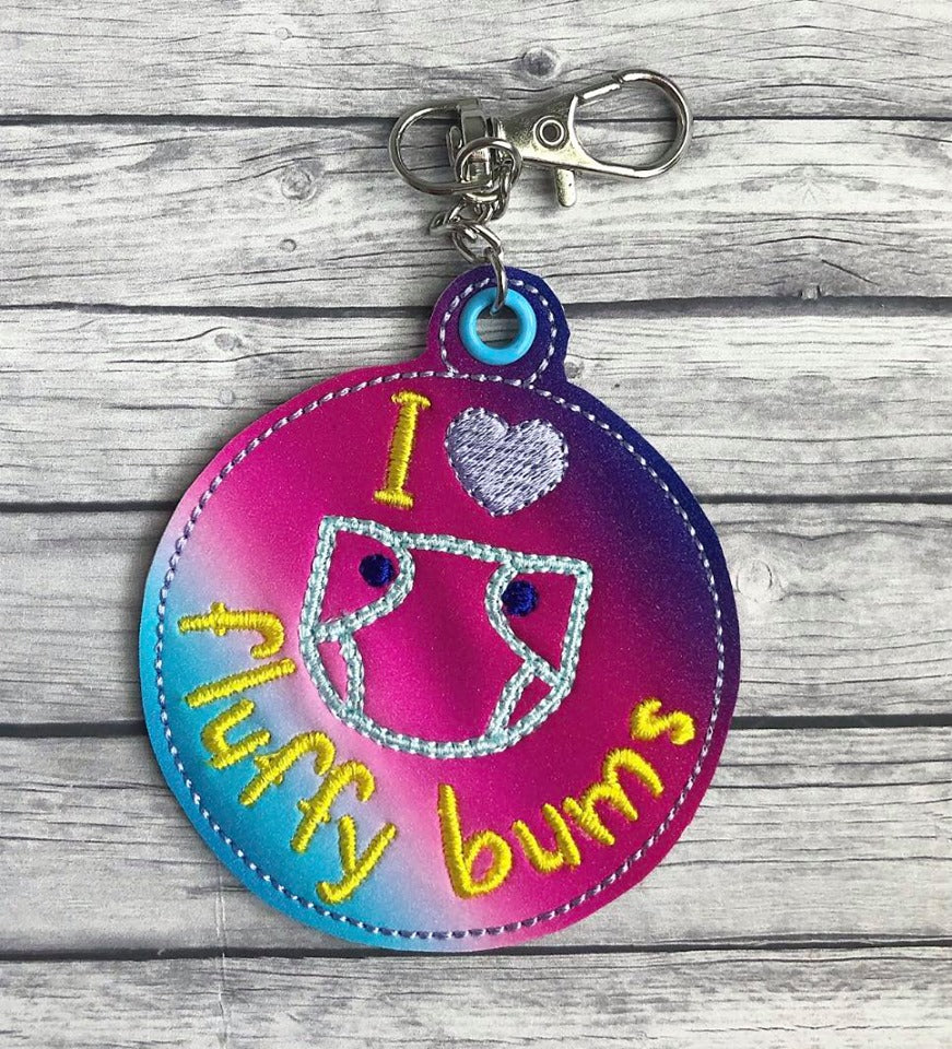 I Love Fluffy Bums Fobs - DIGITAL Embroidery DESIGN