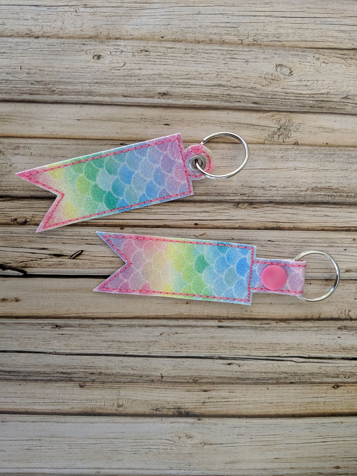 2 point pennant Fobs - DIGITAL Embroidery DESIGN