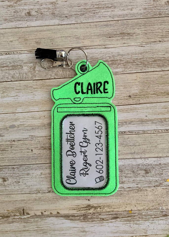 Cheer ID Holder luggage Tag 5x7 only - Digital Embroidery Design
