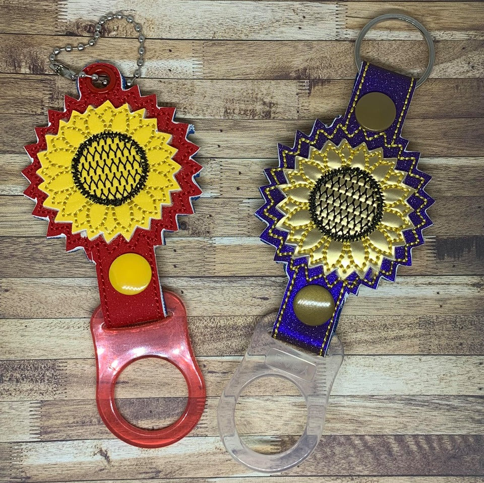3D Sunflower Water Bottle Holders - 4x4 and 5x7 - DIGITAL Embroidery DESIGN