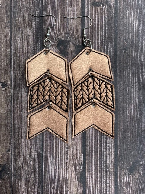 Arrow End Earrings - 4x4 and 5x7 Grouped- Digital Embroidery Design