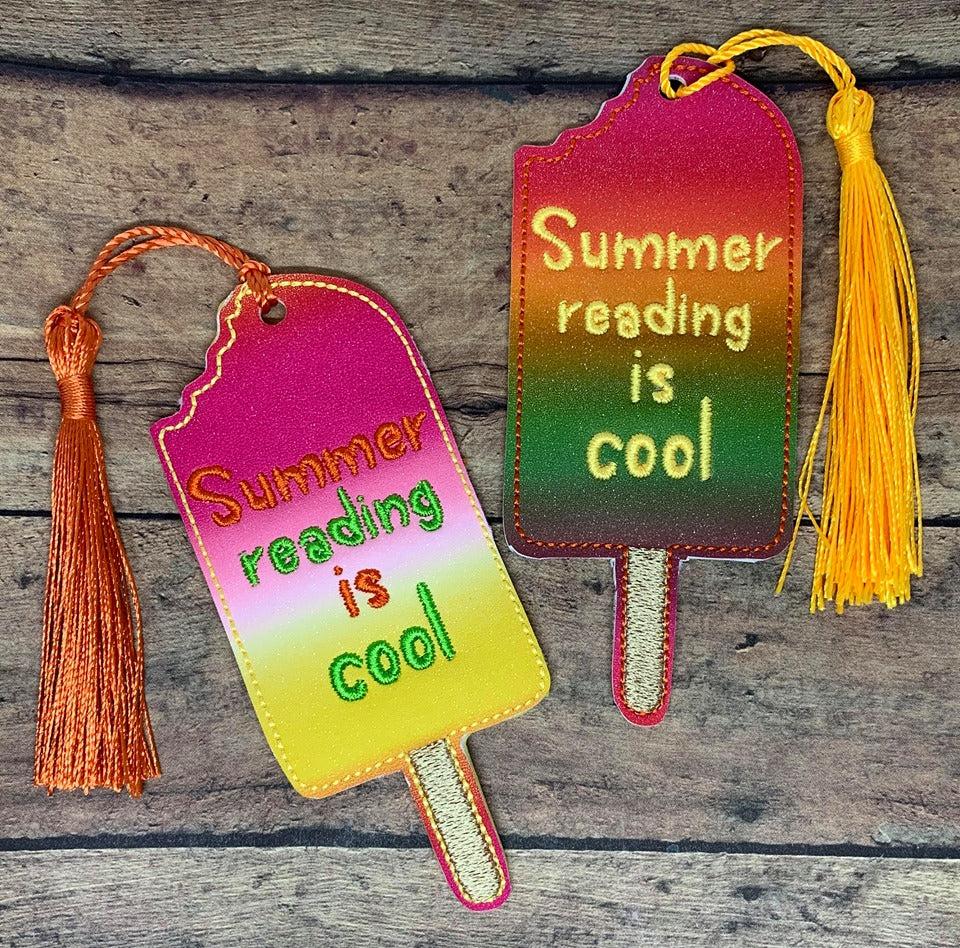Summer Reading is Cool Popsicle Bookmark 4x4 and 5x7 Grouped - Digital Embroidery Design