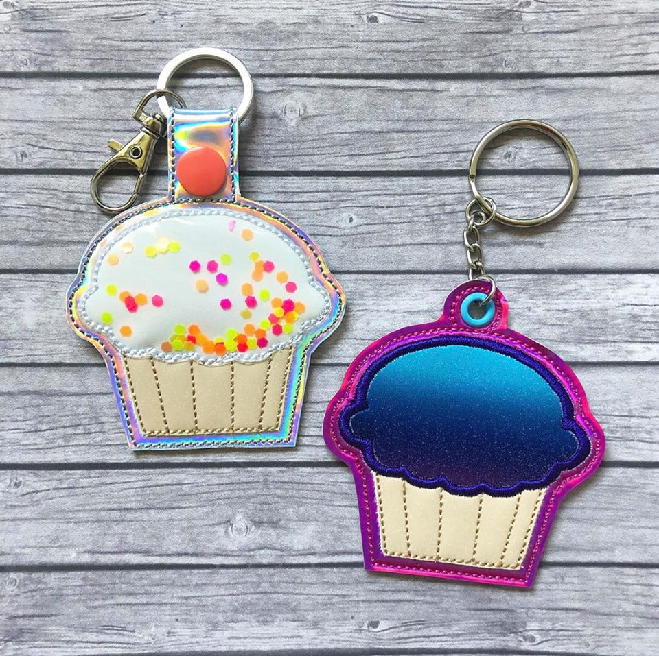 Cupcake Applique Fobs - DIGITAL Embroidery DESIGN