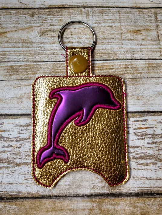 Dolphin Applique Sanitizer Holder - DIGITAL Embroidery DESIGN