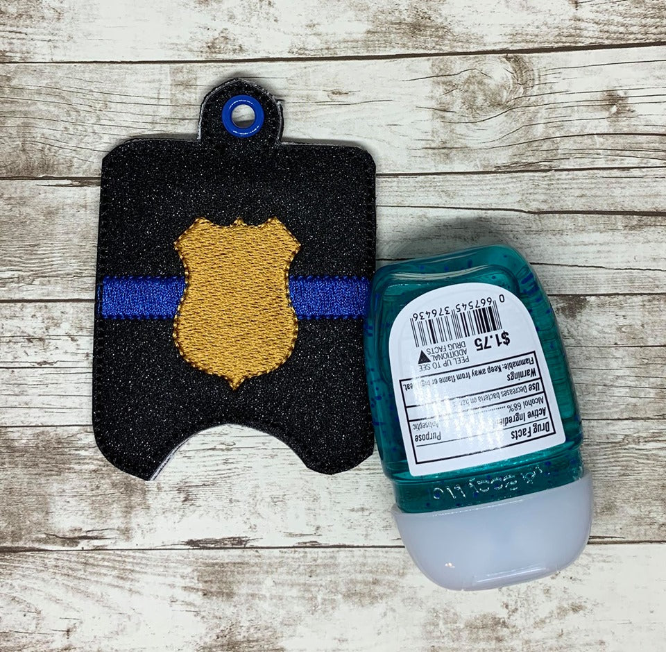 Blue Line Shield Sanitizer Holder - DIGITAL Embroidery DESIGN