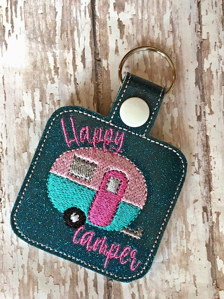Happy Camper Fobs - DIGITAL Embroidery DESIGN
