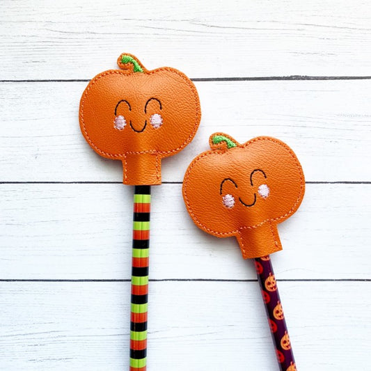 Happy Pumpkin Pencil Toppers - DIGITAL Embroidery DESIGN