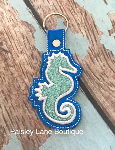 Seahorse Applique Fobs - DIGITAL Embroidery DESIGN