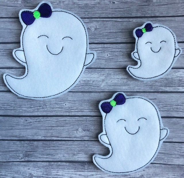 Girly ghost Felties - 3 sizes- Digital Embroidery Design