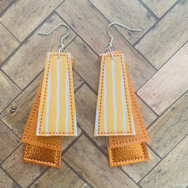 Trapezoid Earrings - 3 sizes - Digital Embroidery Design