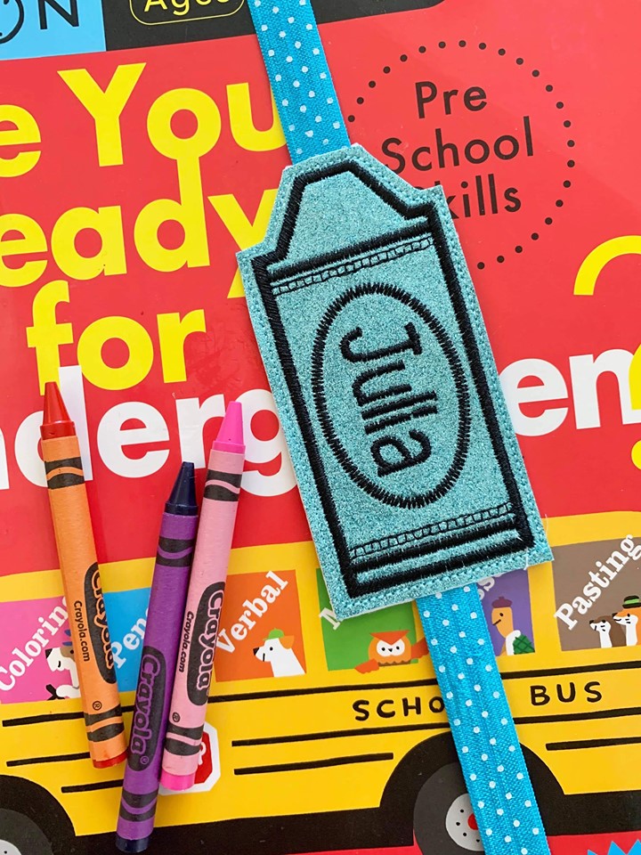 Crayon Book Band - Digital Embroidery Design