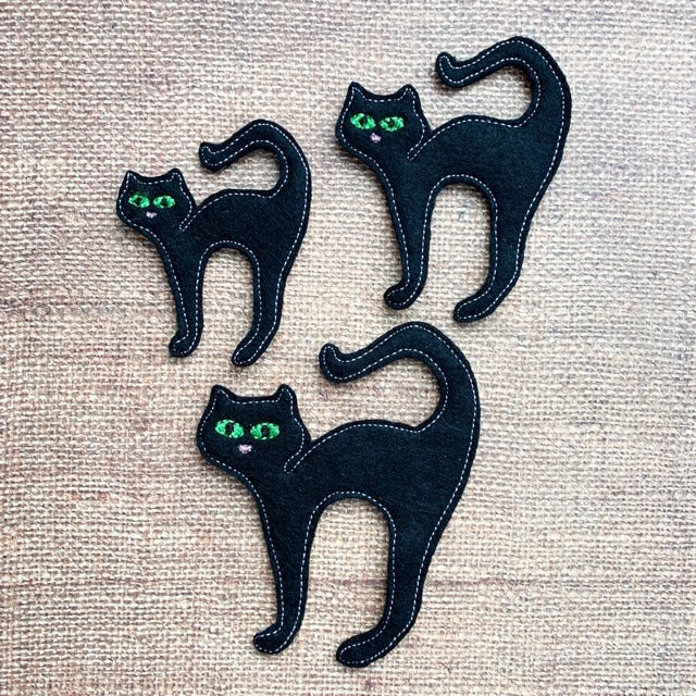 Black Cat Felties - 3 sizes- Digital Embroidery Design