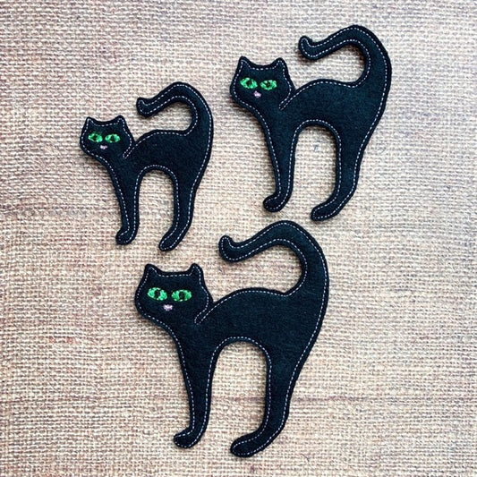 Black Cat Felties - 3 sizes- Digital Embroidery Design