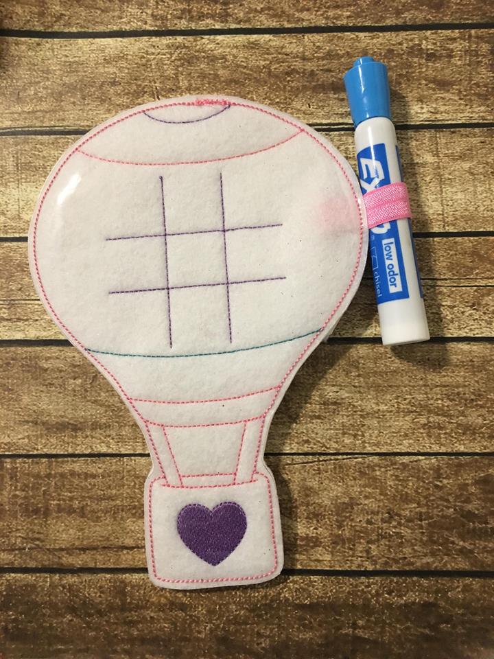 Hot Air Balloon Tic Tac Toe Boards - Digital Embroidery Design