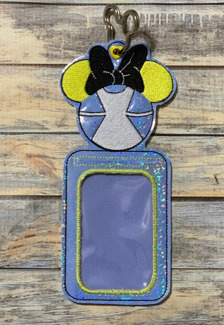 Wonderland Girl Mouse ID Holder 5x7 only - Digital Embroidery Design
