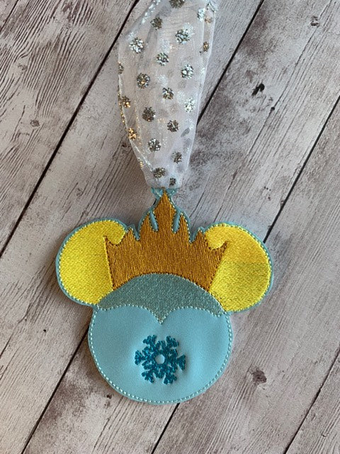 Ice Queen Mouse Ornament - 4x4 - DIGITAL Embroidery DESIGN