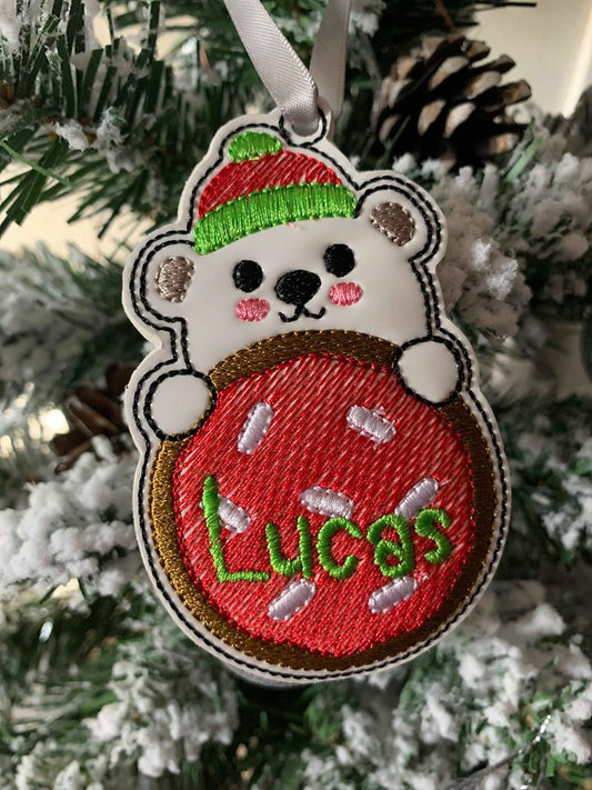Polar Bear Cookie Ornament - Digital Embroidery Design