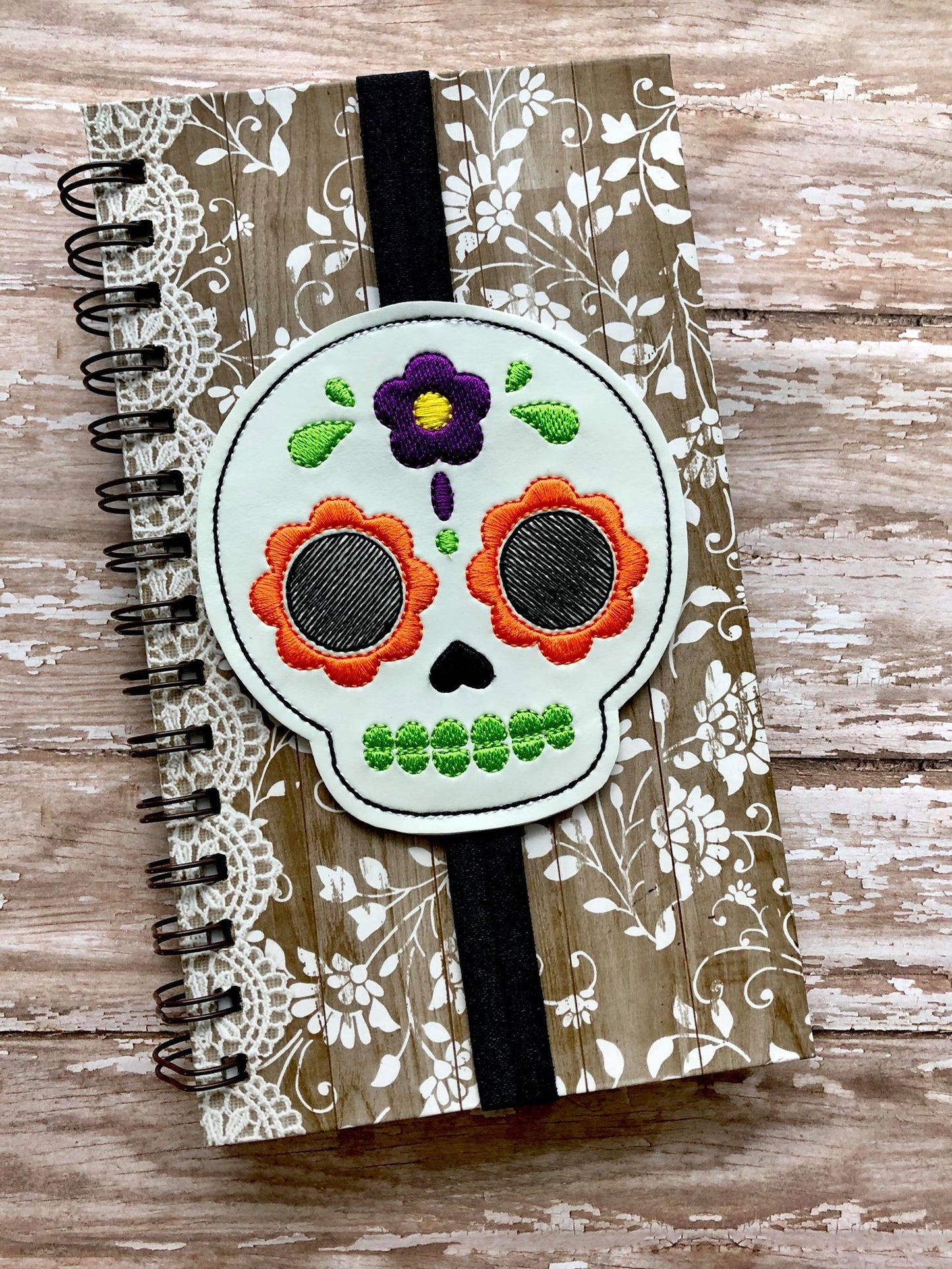 Sugar Skull Book Band - Digital Embroidery Design