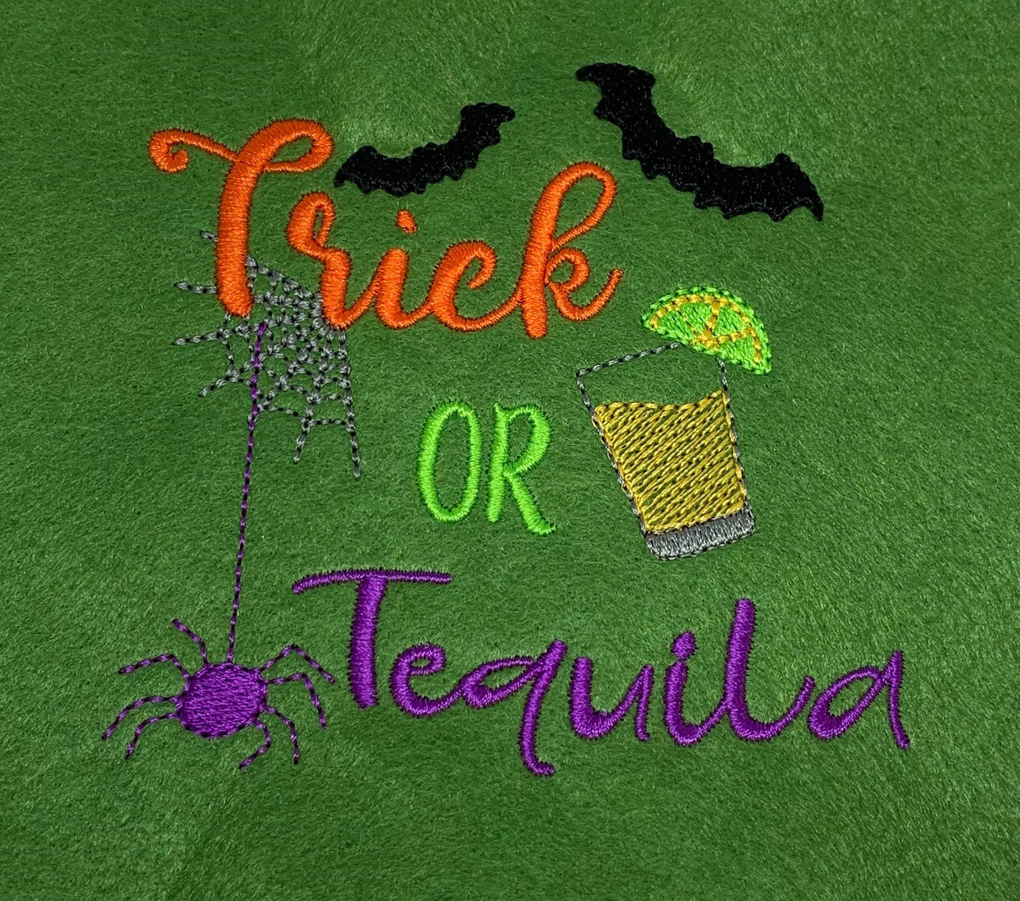 Trick or Tequila 4x4 and 5x7 - digital embroidery design