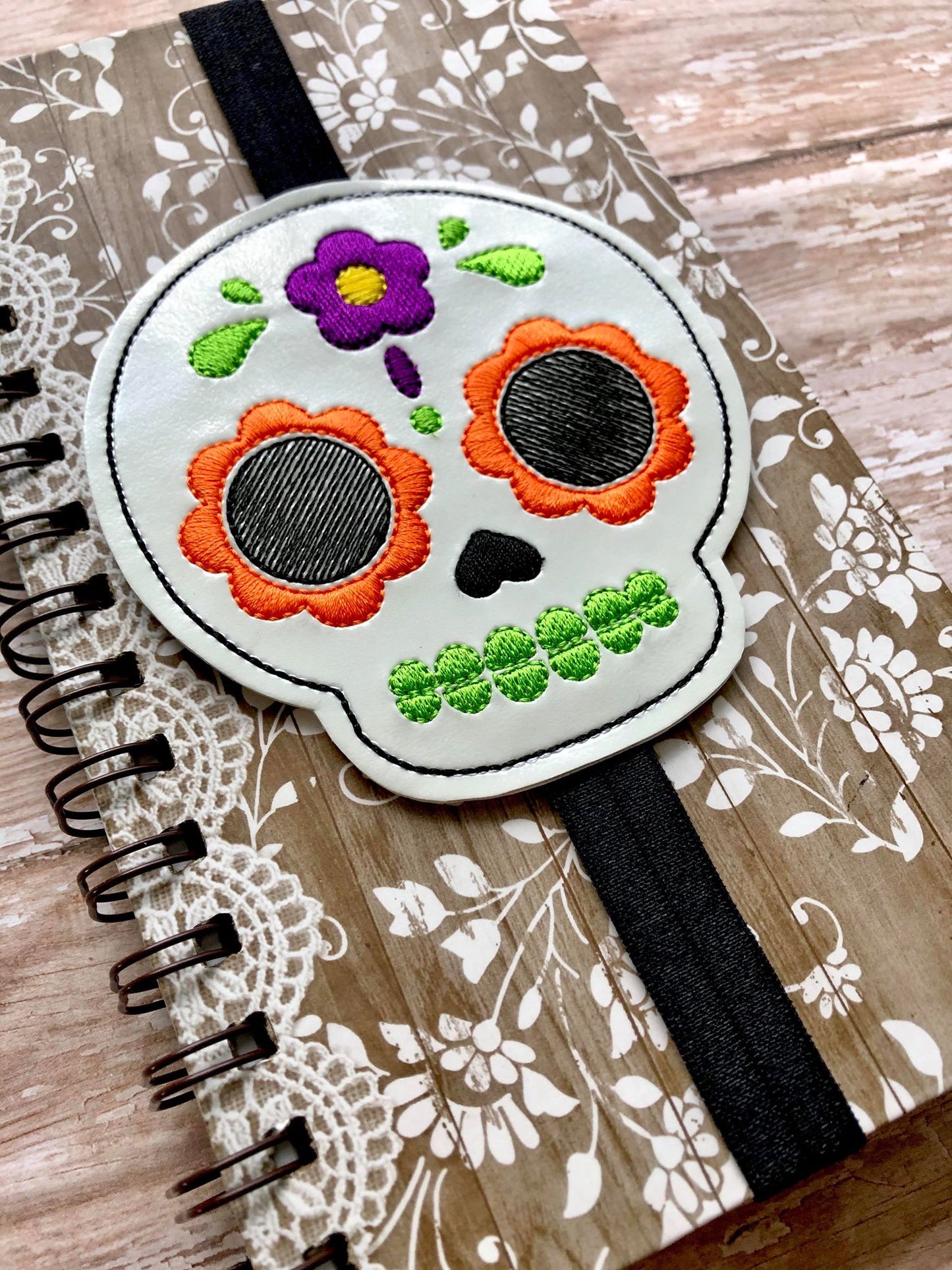 Sugar Skull Book Band - Digital Embroidery Design