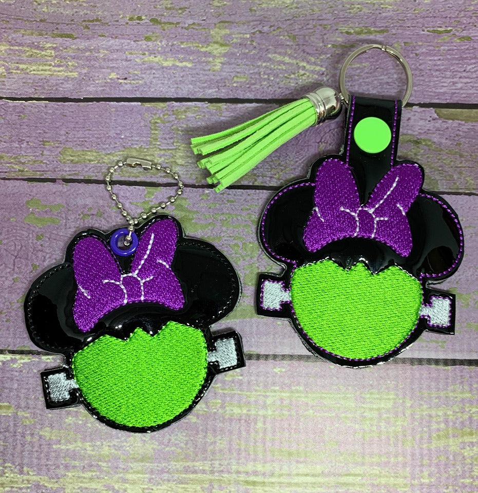 Miss Mouse Frank Fobs - DIGITAL Embroidery DESIGN
