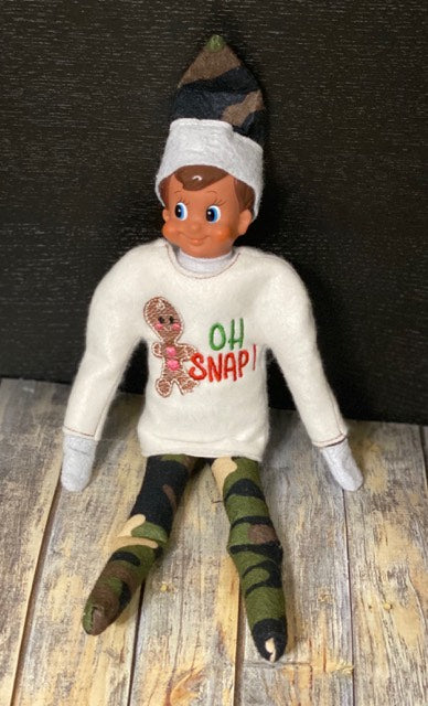 Oh Snap! Gingerbread Doll Sweater 5x7 - Digital Embroidery Design