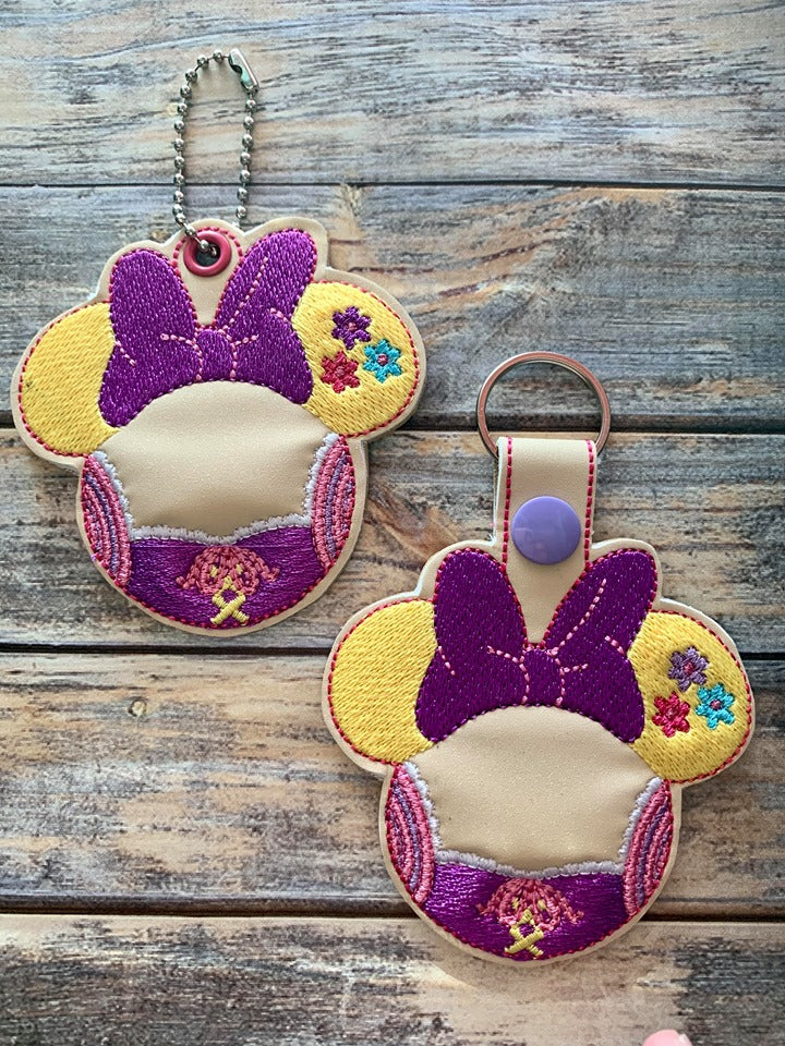 Long Haired Princess Mouse Fobs -  DIGITAL Embroidery DESIGN