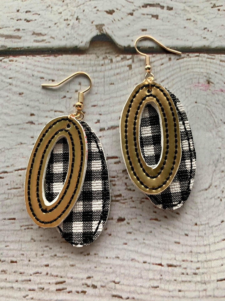 Oval Cut Out Earrings - 3 sizes - Digital Embroidery Design