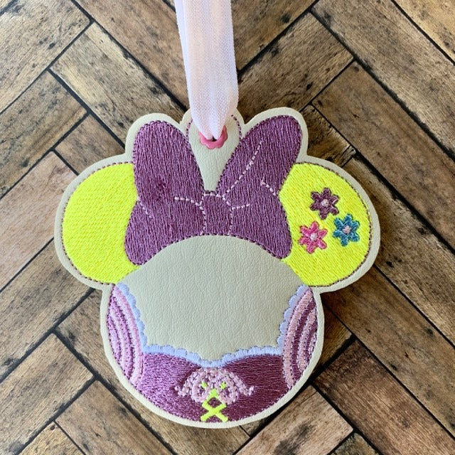Long hair Princess Mouse Ornament - 4x4 - DIGITAL Embroidery DESIGN