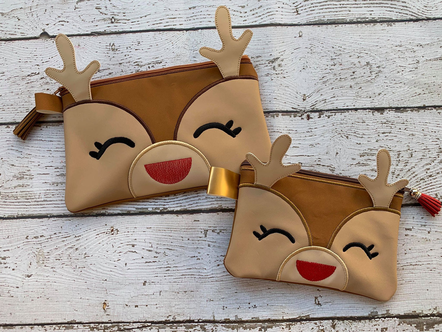 3D Girl Reindeer Zipper Bag - 3 Sizes - Digital Embroidery Design