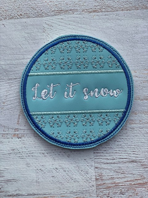 Let It Snow Coaster  4x4 - DIGITAL Embroidery DESIGN