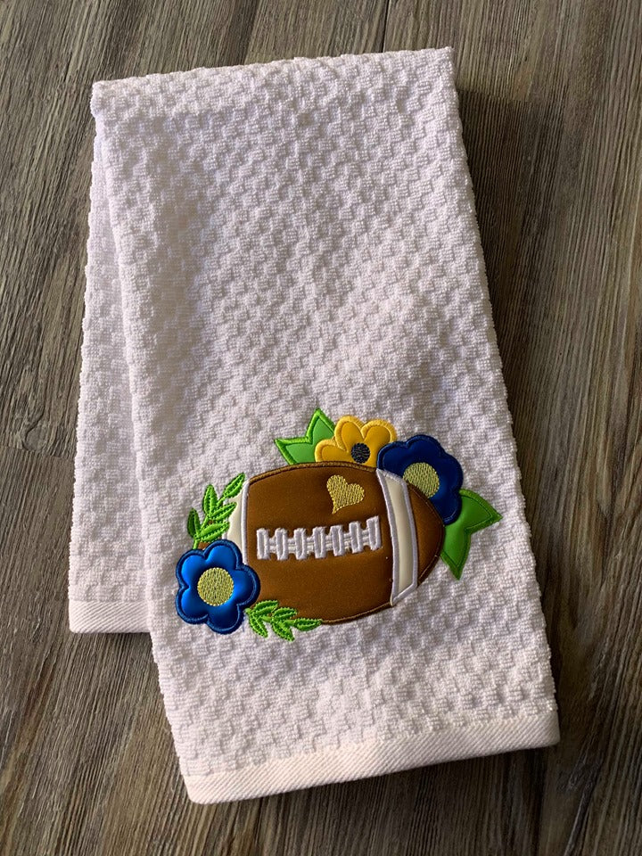 Floral Football Applique - 3 Sizes - DIGITAL Embroidery Design