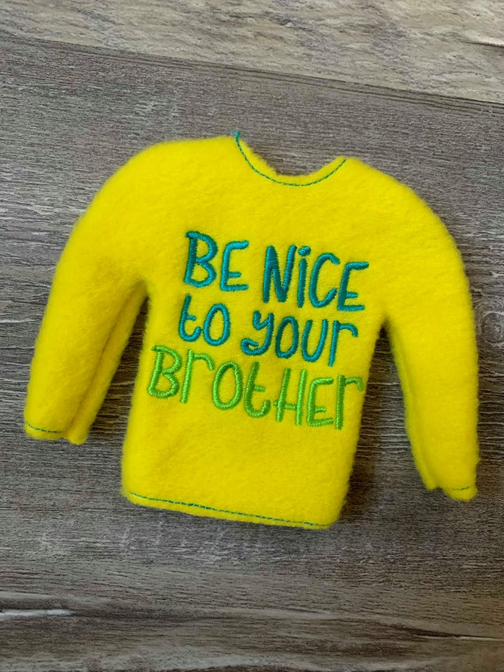 Be Nice Doll Sweater 5x7 - Digital Embroidery Design