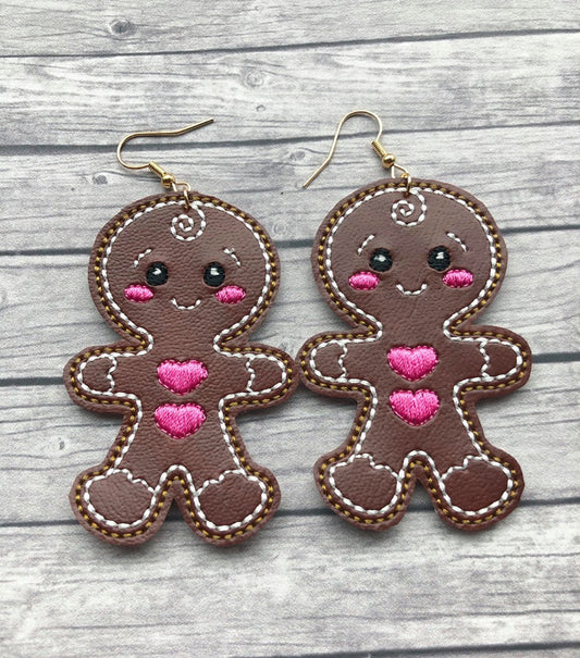 Gingerbread Cutie Earrings - 3 sizes - Digital Embroidery Design
