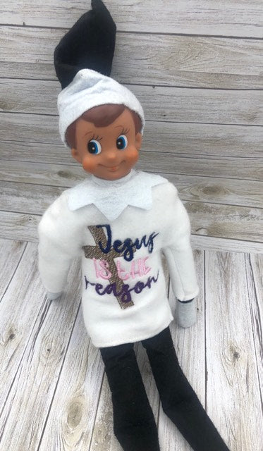 Jesus is the Reason Doll Sweater 5x7 - Digital Embroidery Design