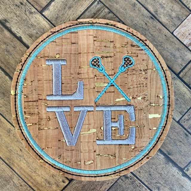 Love Lacrosse Coaster 4x4 - DIGITAL Embroidery DESIGN