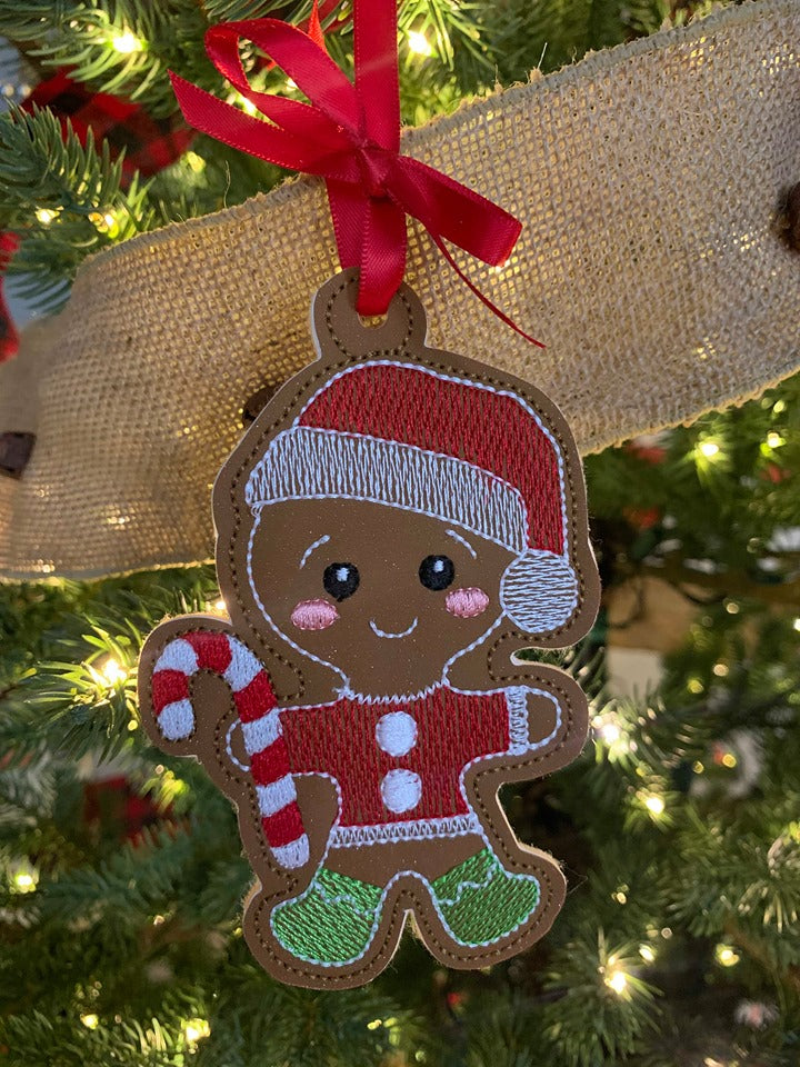 Gingerbread Family Ornament Set - Digital Embroidery Design