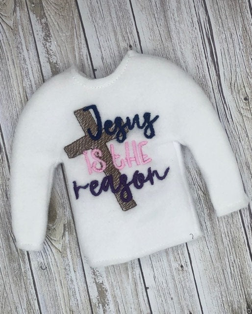 Jesus is the Reason Doll Sweater 5x7 - Digital Embroidery Design