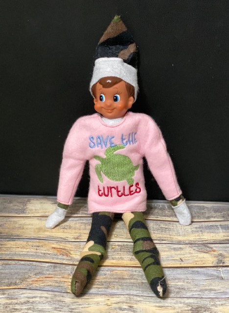 Save the turtles Doll Sweater 5x7 - Digital Embroidery Design